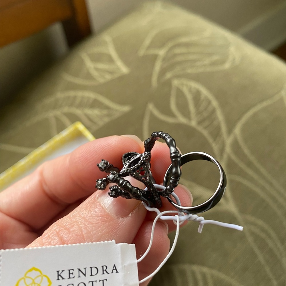 Kendra Scott Gunmetal Ring Stack Set